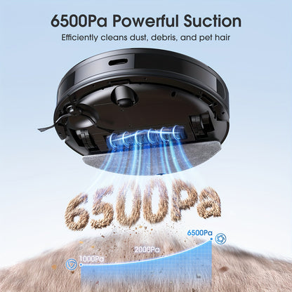 Lubluelu B40 Robot Vacuum Cleaner, 3 In 1 Robot Vacuum Cleaner And Mop, 6500Pa, 62db Low Noise, 9.98 cm Ultra-Slim Body, 5 Floors Mapping, Diversified Cleaning, Robot Vacuum Cleaner For Pet Hair, Carpet, Hard Floor, Christmas