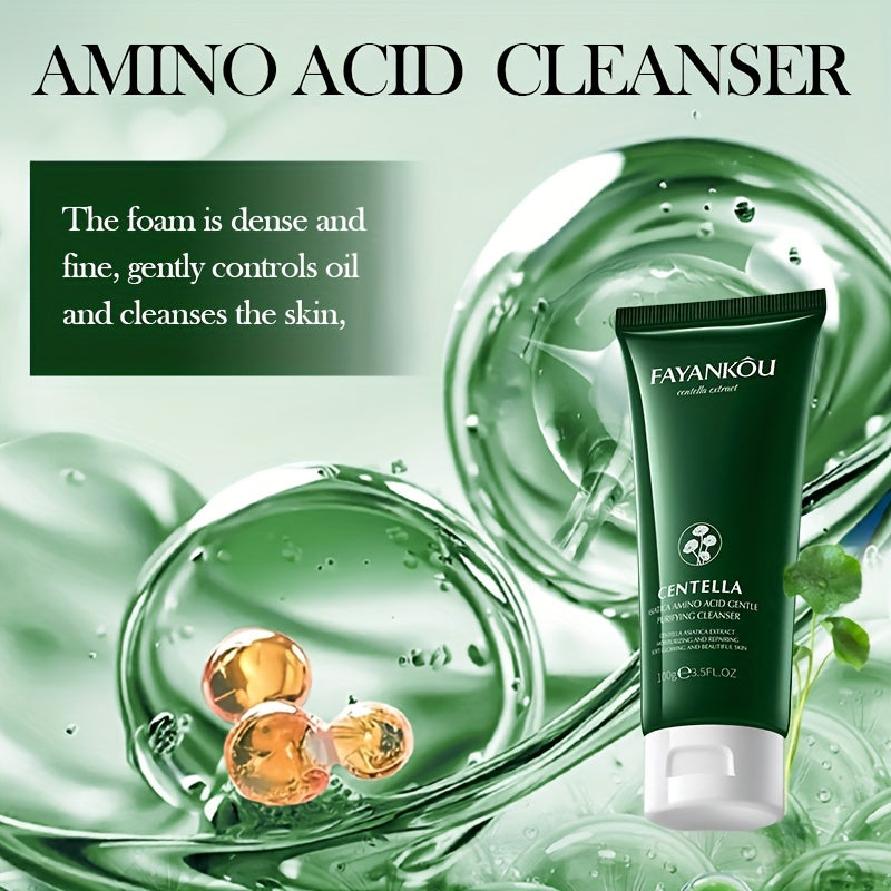 Centella Asiatica Amino Acid Facial Cleanser 100g - Gentle, Deep Cleansing & Moisturizing for Smooth, Radiant Skin | Oil Control, Hyaluronic Acid Infused, Fragrance-Free