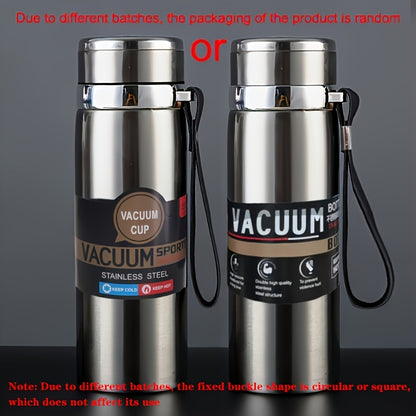 Garrafa térmica de aço inoxidável de 800 ml/27 oz com pega de transporte - Mantém as bebidas quentes durante 10 horas ou frias durante 24 horas, livre de BPA, portátil para campismo, trilhos, viagens de carro e outras atividades.