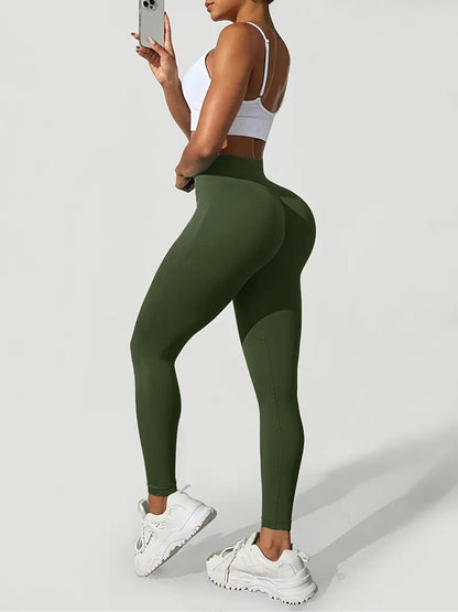 Seamless High-Waisted Yoga Pants for Women - Tummy Control Butt-Lifting 4-Way Stretch Workout Leggings, Moisture-Wicking Quick-Dry Fitness Running Gym Casual Wear, All-Season Machine Washable, Seamless Design, Durable Legging