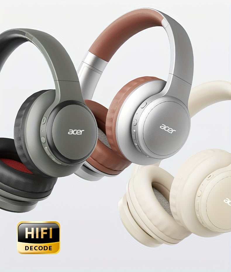 Upgraded Wireless Over-Ear Headphones with Bass-Enhanced Sound, Lightweight Foldable Design Featuring Built-In Microphone. Includes 3.5mm Audio Cable