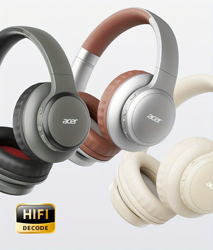 Upgraded Wireless Over-Ear Headphones with Bass-Enhanced Sound, Lightweight Foldable Design Featuring Built-In Microphone. Includes 3.5mm Audio Cable