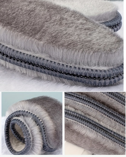 1 Pair of Plush Thermal Felt Insoles for Men & Women - Ultra-Warm, Breathable Winter Shoe Inserts with Faux Rabbit Fur, Sizes 35-45/3.5-9.5, Perfect for Snow Boots, Winter Boots