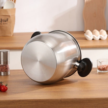 Heavy-Duty Stainless Steel Quick Boiling Pot - Induction & Gas Stove Compatible, Large Capacity Multi-Use Cookware with Lid Lock, 201 Grade Pot for Frying, Simmering, Steaming, Slow Cooking - Induction Cooktop Compatible