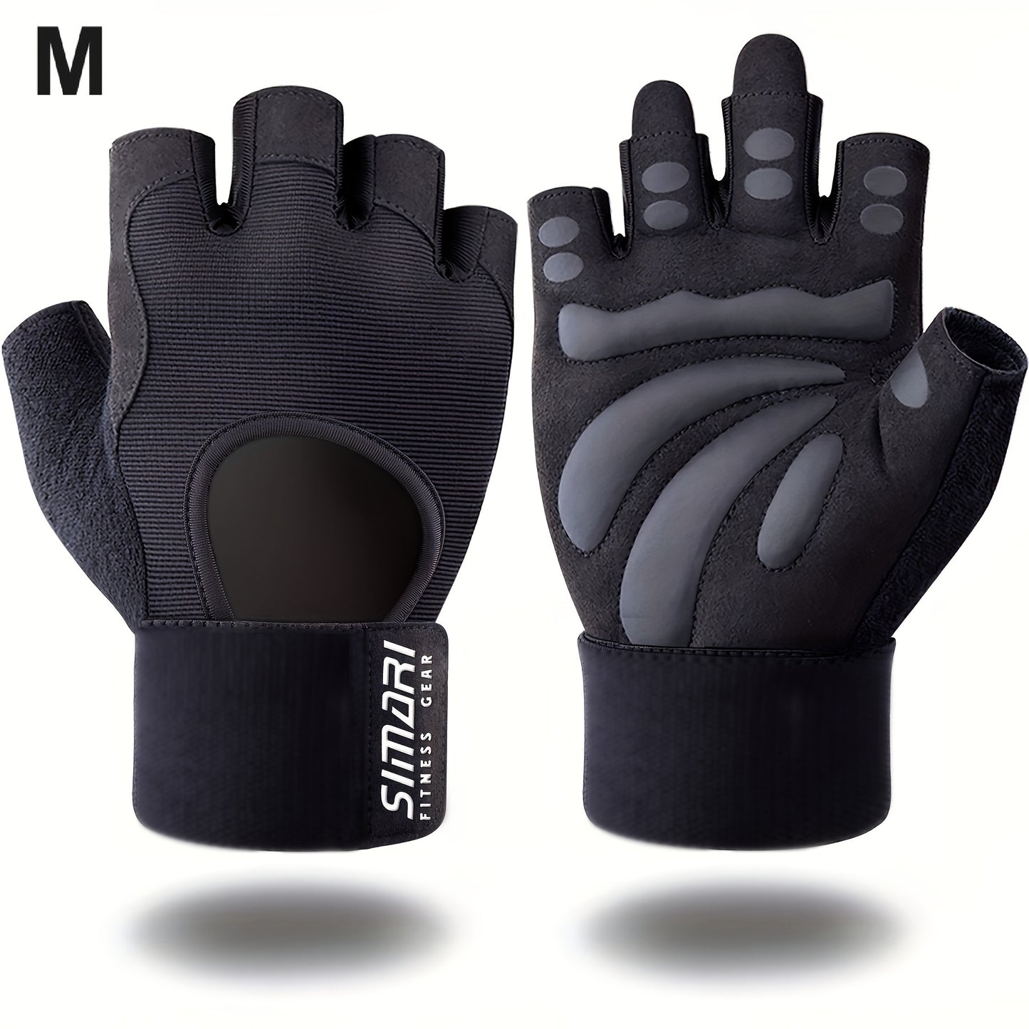 1 Pair of Fitness Gloves with Wrist Wrap Support and Full Palm Coverage, Extra Fitness Grip, Suitable for Weightlifting, Training, Hanging, Pulling, Fitness Sports Gloves, Suitable for Men and Women Outdoor Sports and Indoor
