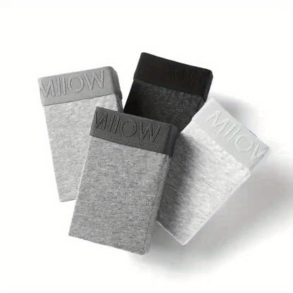 4pcs Dark Grey and Light Grey Men's Underwear