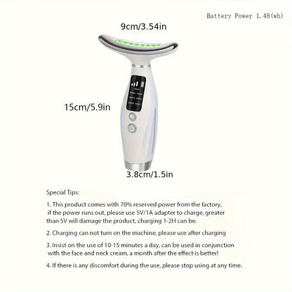 Radiant Rejuvenation 7-Color LED & Heated Facial Massager - USB Rechargeable, Fragrance-Free Skin Care Tool for Women - Perfect Mother's Day Gift