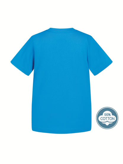 Kid's Solid Color T-shirt, Casual Short Sleeve Top, Boy's Tee For Summer