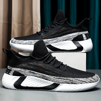 Men's Breathable Lightweight Soft Sole Jogging Shoes For Outdoor Workout, Durable Sneakers For Spring And Summer