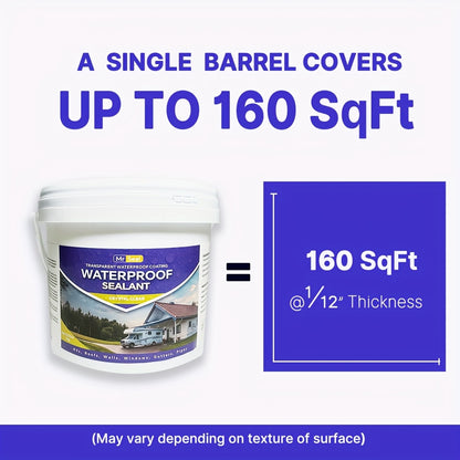 2kg RV Transparent Waterproof Sealant - Covers Up to 160 SqFt @ 1/12" Thickness, Ideal for RV Roof, Windows, Gutters & More, Durable & Flexible Sealant for Home Improvement, Roof Sealant, Versatile Sealant, Highquality Sealan