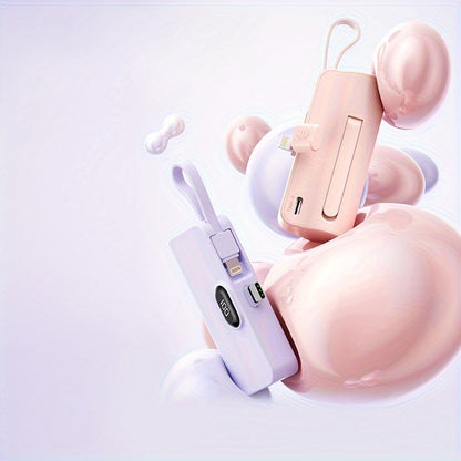 BYGP 5000mAh Mini Portable Charger, USB Type-C, Universal Emergency Power Bank for iPhone 14/13/12 Pro Max, iPad Pro, Samsung Android, Compact Travel Phone Charging Backup Battery Pack, Rechargeable ≤36V