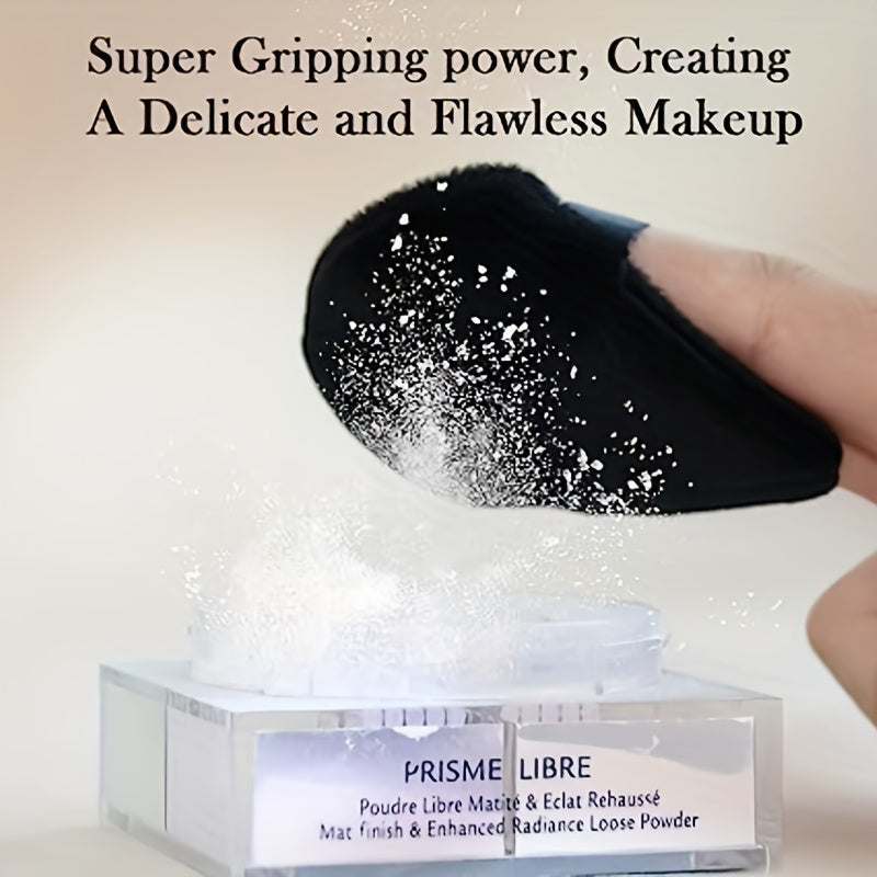 5pcs Soft Triangle Powder Puffs for Loose Powder, Mineral Powder, Body Powder, Velour Cosmetic Foundation Sponges - Nude and Black - Beauty Makeup Tools