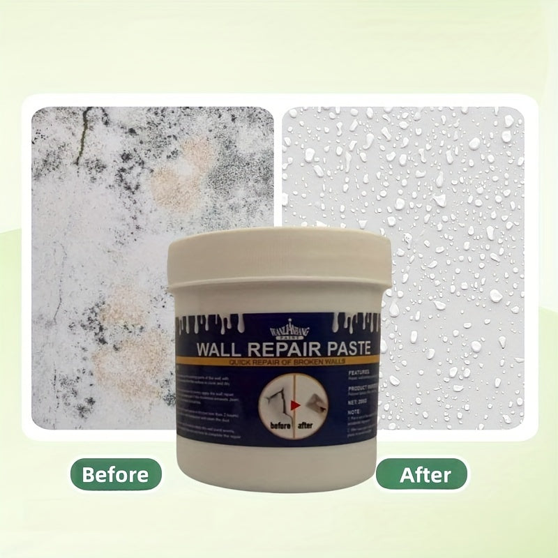 Kit de Reparação de Paredes com Espátula - Massa de Secagem Rápida para Drywall, Preenchimento de Buracos e Fissuras, Acabamento à Base de Cal, Reparação Autocolante de Paredes de Gesso, Branca, Material Plástico, Fácil de Usar para Reparações Domésticas