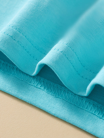 T-shirt de manga curta para criança em algodão com estampa de escavadora de desenho animado, respirável e moderna para o verão.