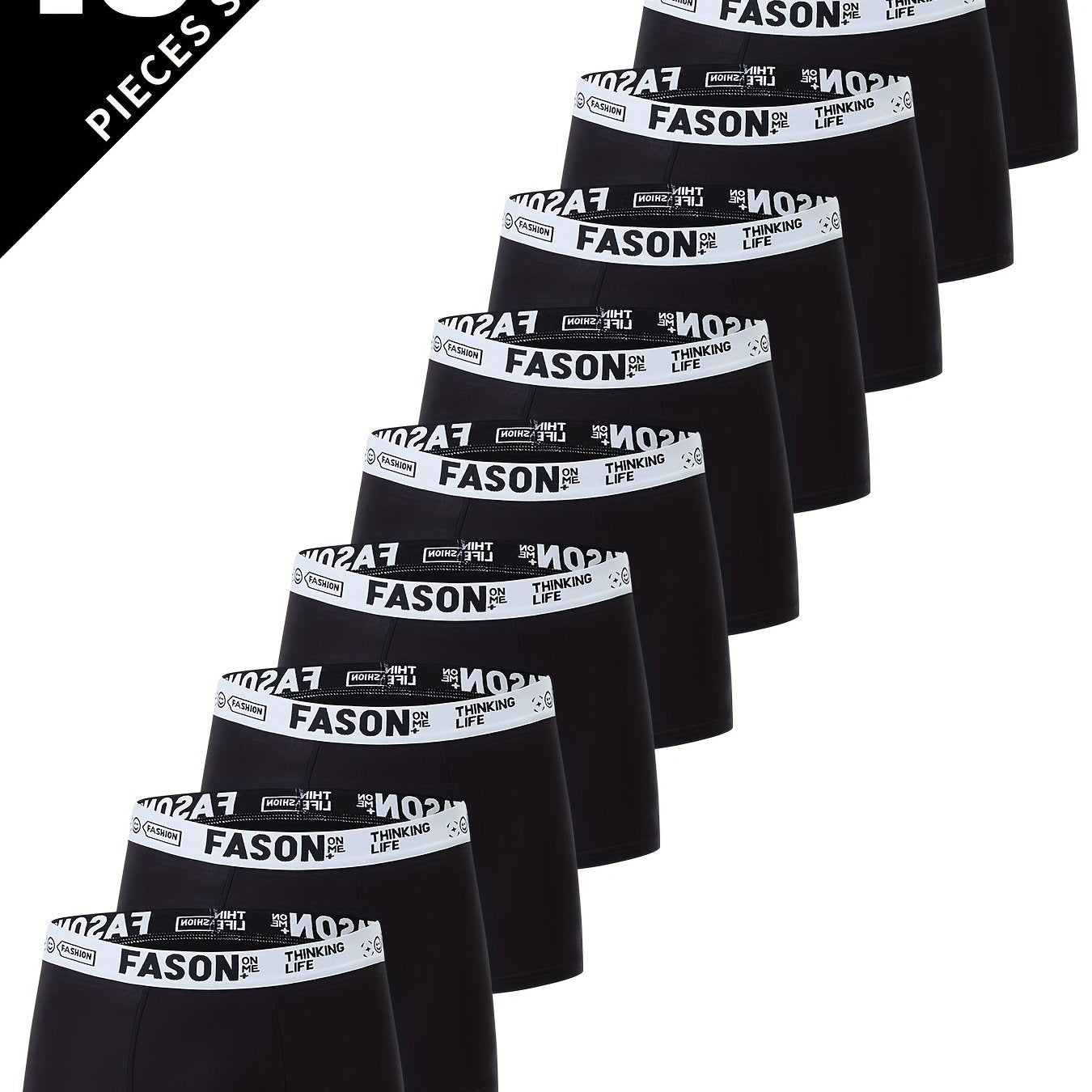 10-Pack Men's Underwear, Casual Boxer Briefs, Breathable and Comfortable Elastic Boxers, Athletic Shorts