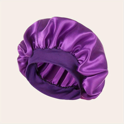 Women'S Satin Bonnet 2023, Elastic Band Hair Hat for Curling and Straight Hair, Wide Brim Sleep Cap, Bath Cap, Dry Hair Cover, 100% Polyester, Oil-Free, Comfortable Fit