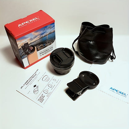 Boost Your Smartphone Photography with APEXEL's 0.45x HD 37MM Wide Angle Lens & 12.5x Super Macro Lens Kit!