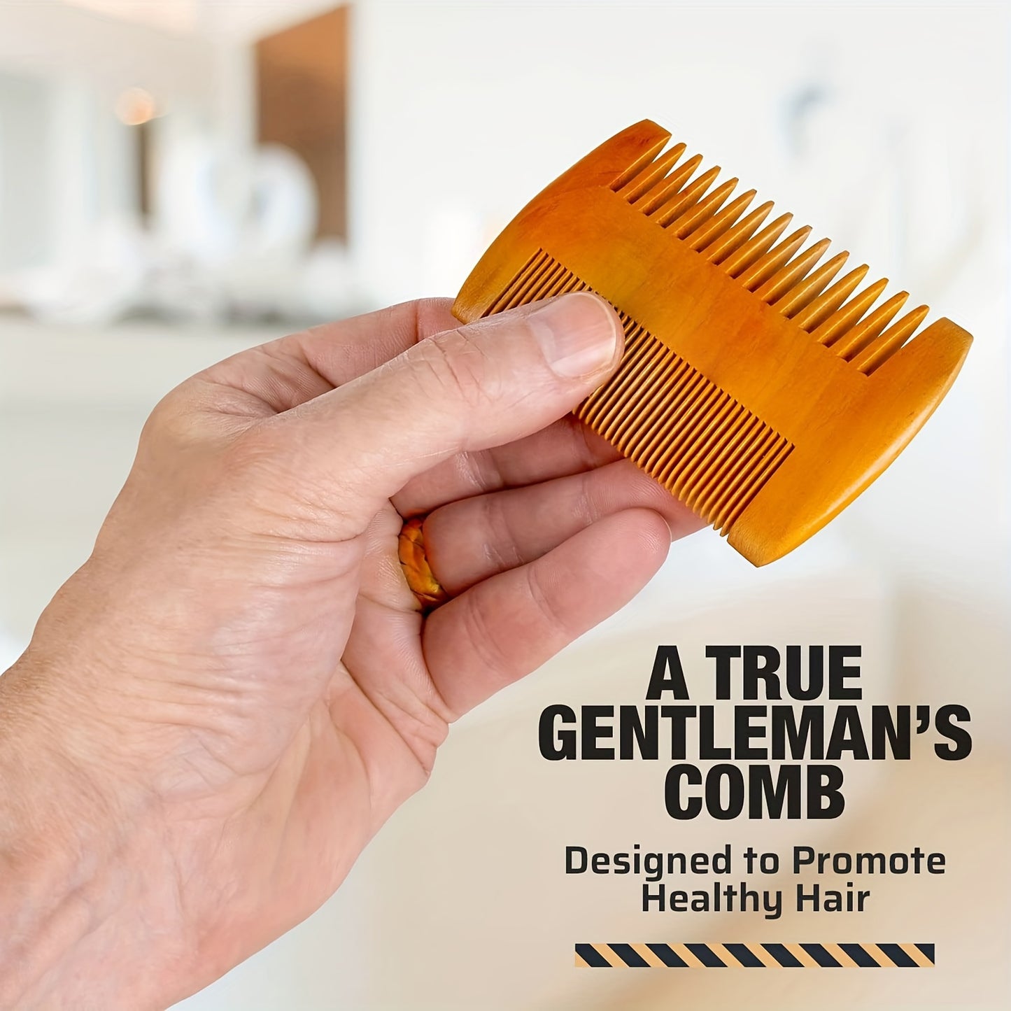 Wooden Beard And Comb Set For Men - Perfect For Beards Head Hair And Mustaches Men's Grooming Kit For Styling, Contain Wooden Comb, Bristle Brush, Scissors, Holiday Gift Father's Day Gift