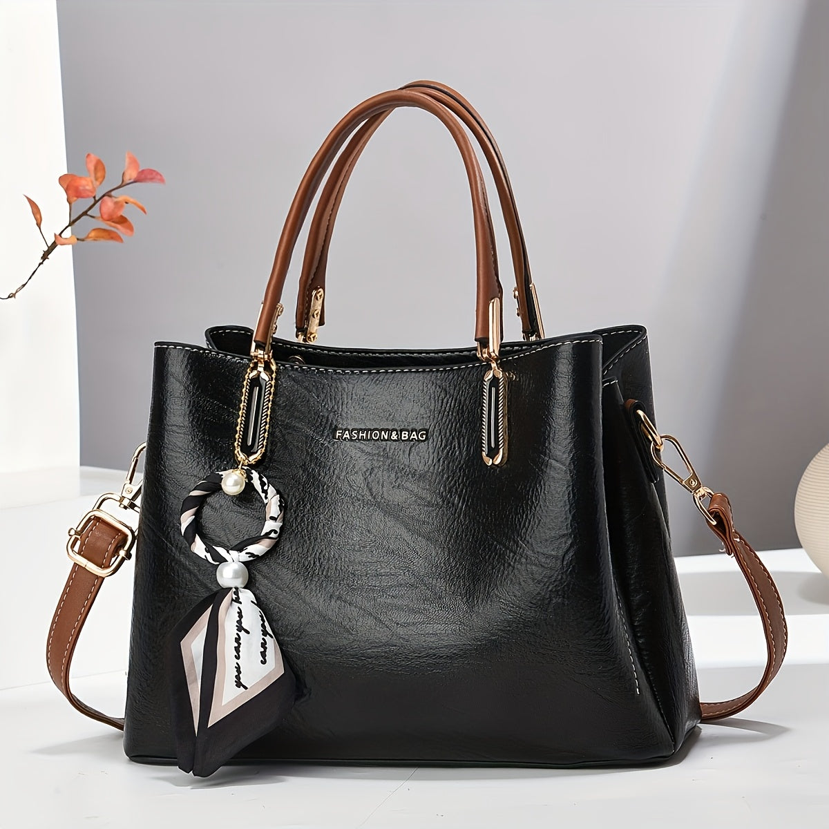 Bolsa de senhora elegante INCK KMCRK - Bolsa tote branca luxuosa com alça removível, fecho de correr e forro em poliéster, perfeita para ocasiões casuais ou formais, uma excelente ideia para um presente sofisticado.