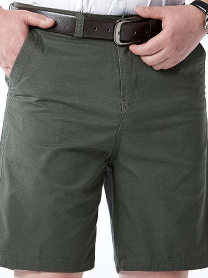 Men'S Cargo Shorts - Olive Green Non-Stretch Work Pants with Multiple Utility Pockets, Straight-Leg Mid-Thigh Length for Everyday & Professional Use - Durable Casual Outdoor Pants for Construction, Hiking, Travel - Non-Stretc