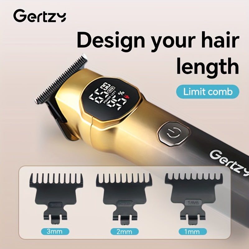 GERTZY Professional Electric Hair Clipper - Durable Powder Metallurgy Blade, Rechargeable Battery, USB Charging, 3 Speeds, 3.5mm Thin, Ideal for Men'S Salon-Quality Haircut, Perfect Father'S Day Gift, Hair Cutting Tool | Slee