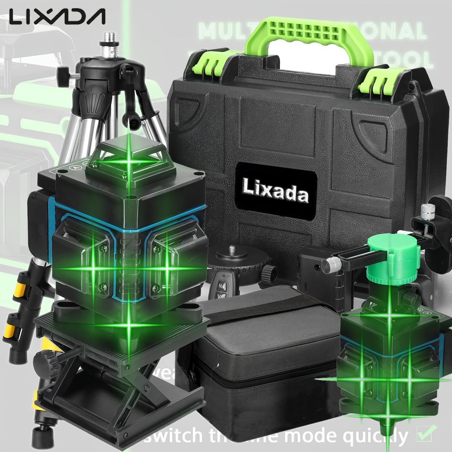 Lixada 4D 16 Lines Laser Level 3° Self-leveling Machine USB Rechargeable Lithium Battery Leveling Tool With Vertical Horizontal Tilt Lines