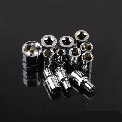 12pcs Carbon Steel Socket Wrench Set, Multi-Functional Bicycle Repair Tool Kit, with Extension Bars and Ratchet Handle for Motorcycle, Car, Boat Maintenance