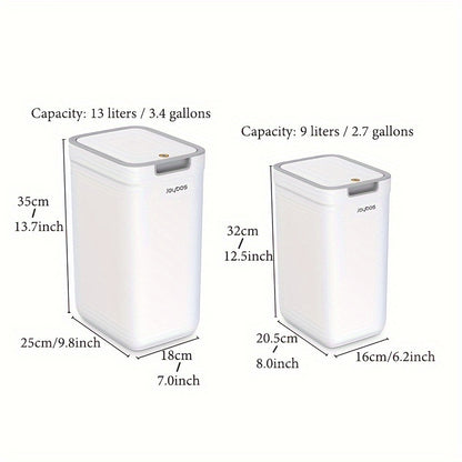 Joybos 2pcs White Narrow Slit Plastic Trash Can with Lid, Large Capacity, Simple Design Bathroom Waste Bin, Easy to Use Home Essential Garbage Basket