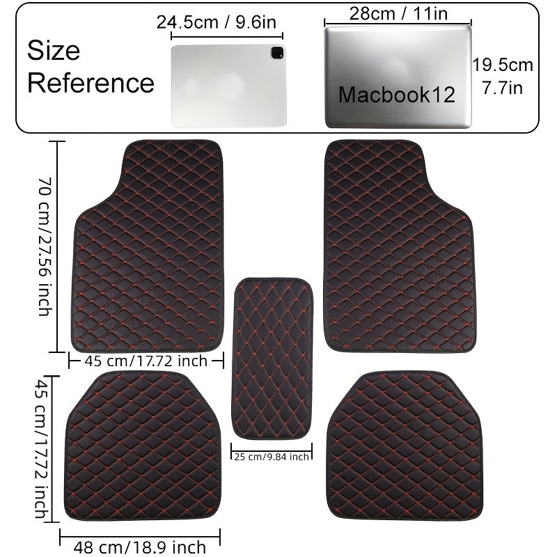 5pcs Luxury Car Floor Mats, All-Season Universal Fit, Easy to Clean, Anti-Slip, for Sedan, Truck & SUV Interior Protection