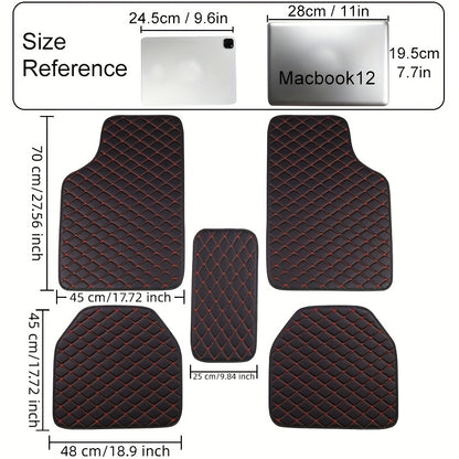 5pcs Luxury Car Floor Mats, All-Season Universal Fit, Easy to Clean, Anti-Slip, for Sedan, Truck & SUV Interior Protection