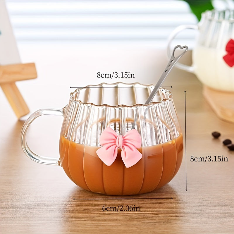 1pc Butterfly Pattern High Borosilicate Glass Coffee Cup, Heat-Resistant Vertical Ribbed Tea & Milk Mug, Durable Glass Drinkware, with No Assembly Required for Tea & Coffee