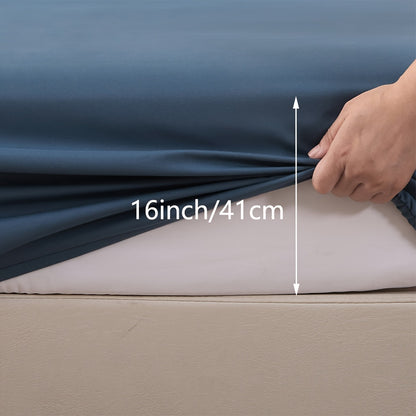 Luxury jacquard Bed Sheets Set 40.64cm deep pocket - 4pcs Bedding - Shrinkage and Fade Resistant - Easy Care 1flat+1fitted+1/2pillowcase