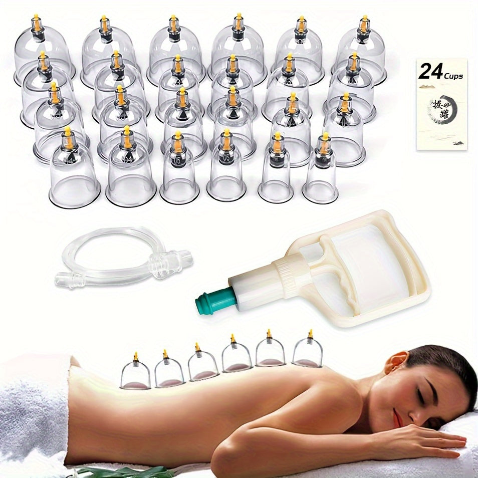 Professional Cupping Set with Pump, Vacuum Suction Cups, Home Use Cupping Kit for Massage