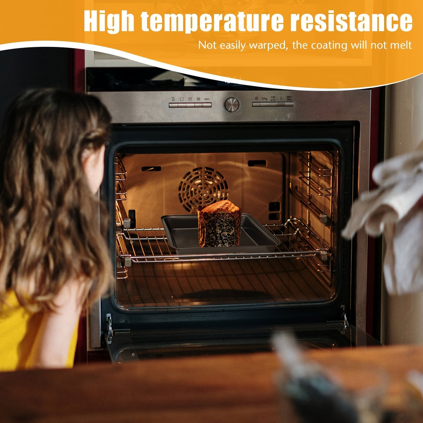 Conjunto de 3 assadeiras quadradas fundas, formas para bolos, assadeiras antiaderentes para bolachas, grelhas, acessórios para forno, utensílios de cozinha, acessórios para pastelaria