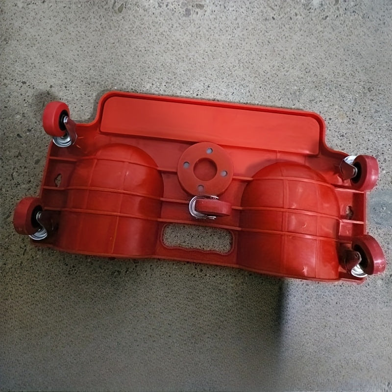 1 peça Almofada de Joelhos com Rodízios, Vermelha e Preta, com Tabuleiro de Ferramentas Integrado - Plataforma Metálica Acolchoada e Confortável para Carpinteiros, Operadores de Máquinas, Instaladores de Pavimentos e Reparadores Automóveis