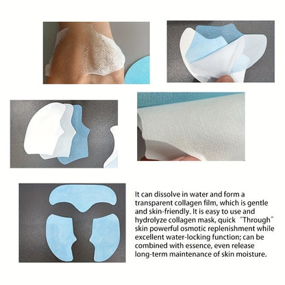 [5pcs Nano Soluble Collagen Mask Sheets] 5-Pack Nano Soluble Collagen Membrane Mask Sheets, Hydrating Facial Filler for All Skin Types, Unisex Adult, Moisturizing Face Care, No Fragrance