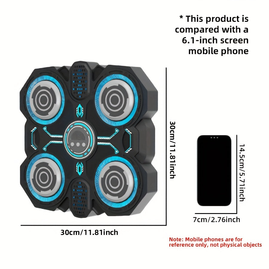 Interactive Boxing Exercise Toy with 4 Targets, Upgraded Edition with Cool LED Lights & Dynamic Music, Includes Punching Gloves, Adjustable Speed, Wall-Mountable, Ideal for Indoor Workout & Family Fun, Battery Operated (AA No