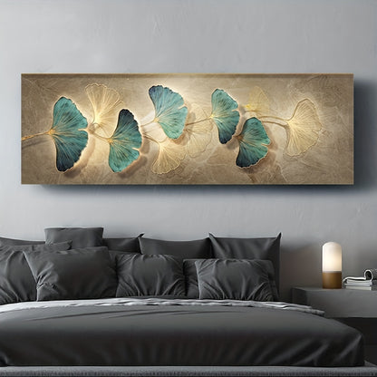 1pc HD Printed Ginkgo Biloba Leaves Canvas Decorative Painting, Light Luxury Art Print Picture, Texture Wall Art Painting For Living Room Bedroom Dining Room Restaurant Office Hotel Homestay & Home, Artwork, Home Decor, No Fr