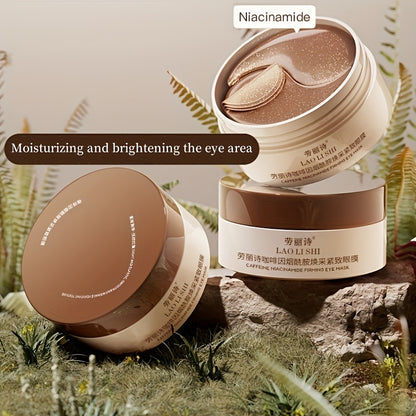 60 máscaras de olhos com cafeína e peptídeos - Infundidas com ácido hialurónico e niacinamida, refirmantes, radiantes e hidratantes para todos os tipos de pele. Máscaras de olhos em gel sem álcool.