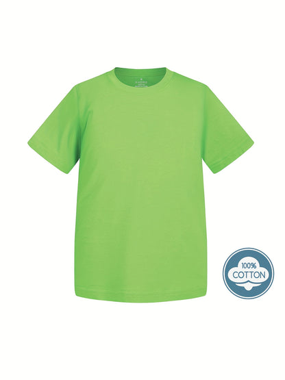 Kid's Solid Color T-shirt, Casual Short Sleeve Top, Boy's Tee For Summer