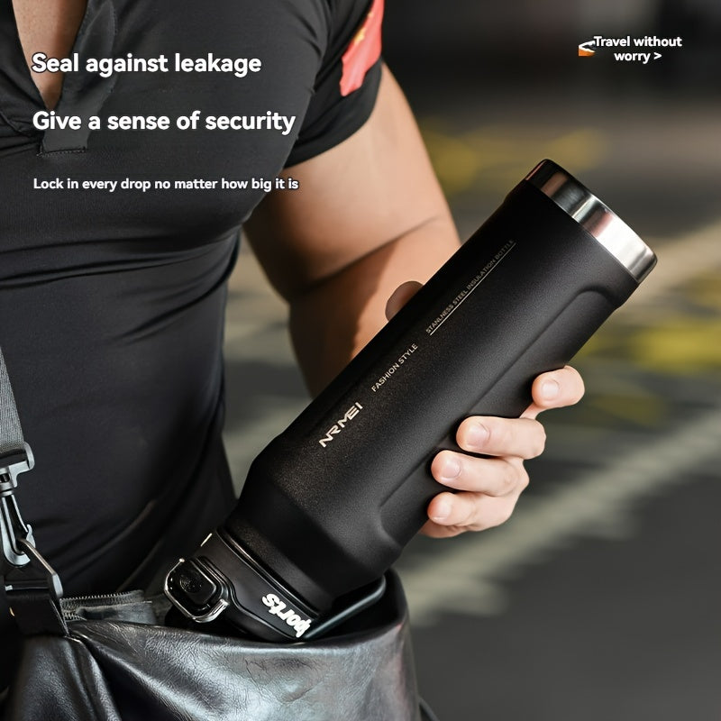 NRMEI Insulated Stainless Steel Water Bottle with Straw, Quick-Open Flip-Top Lid, BPA-Free 304 Stainless Steel & 316 Stainless Steel, Leak-Proof for Sports, Travel, School - Valentine'S Day, Easter, Women'S Day Gift