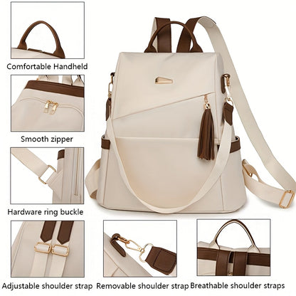 Ant King Anti-Theft Design Men'S & Women'S Backpack - Stylish Travel & Commuter Bag with Multiple Compartments, Brown & Beige Options, Durable Fabric, Secure Zipper Closure for Everyday Use, Commuter Bag, Secure Zipper Closur