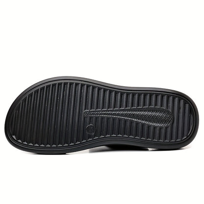 Sandálias de Verão para homem - Topo em microfibra sintética respirável, modelo slip-on com bico redondo, palmilha e sola sintéticas, estilo moderno para férias, uso diário e outdoor.