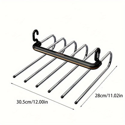 1pc Multi-layer Pants Hanger, Stainless Steel Rack, Save Space Storage And Organization For Wardrobe, Closet, Bedroom, Suitable For Pants, Jeans, Scarves