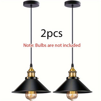 1/2pcs Industrial Pendant Light E27 Base Vintage Retro Pendant Light Fixtures Home Kitchen Lighting Bar Lights Hanging