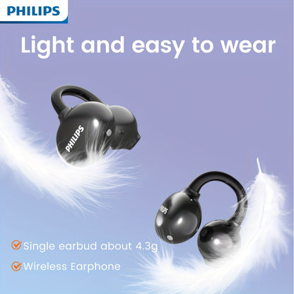 New Philips BT5.4 Earphones Wireless Sport Headphone Earbuds Touch Controlg Earclip Air Conduction Open Ear HiFi Sound 18 Hours Battery Life-TAT3469