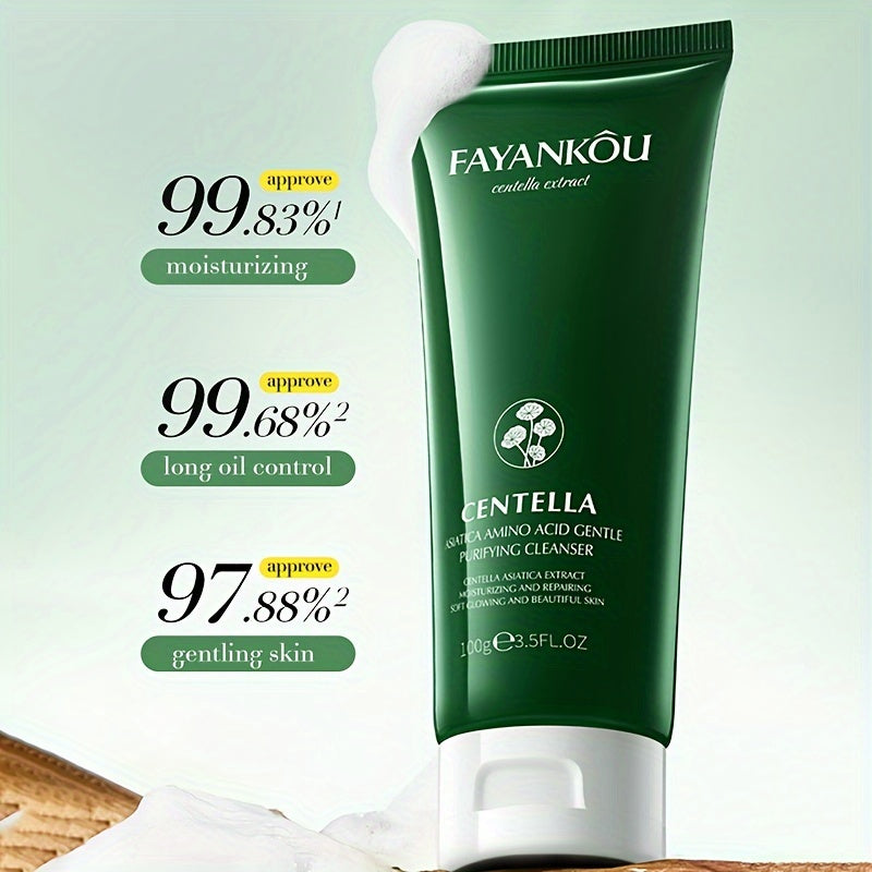 Centella Asiatica Amino Acid Facial Cleanser 100g - Gentle, Deep Cleansing & Moisturizing for Smooth, Radiant Skin | Oil Control, Hyaluronic Acid Infused, Fragrance-Free