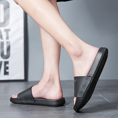Men's Fashion Slides, Casual Non Slip Slippers, Open Toe Shoes For Indoor Outdoor Beach Shower, Spring And Summer