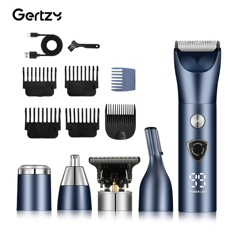 Kit de Beleza Elétrico Masculino 5 em 1 - Aparador de Cabelo com Carregamento USB, Aparador de Sobrancelhas, Nariz e Orelhas, Máquina de Barbear e Aparador de Cabelo, Máquina de Cortar Cabelo, Aparador de Barba, Presente para o Dia do Pai