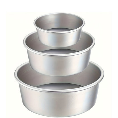 3pcs Cake Pan Set 10.16/15.24/20.32cm Aluminium Cake Mold With Removable Bottom Round Cake Baking Pans Kitchen Tools